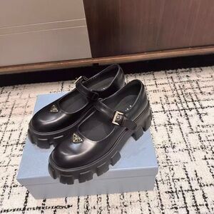 Prada Black Chunky Sole Mary Jane Flats